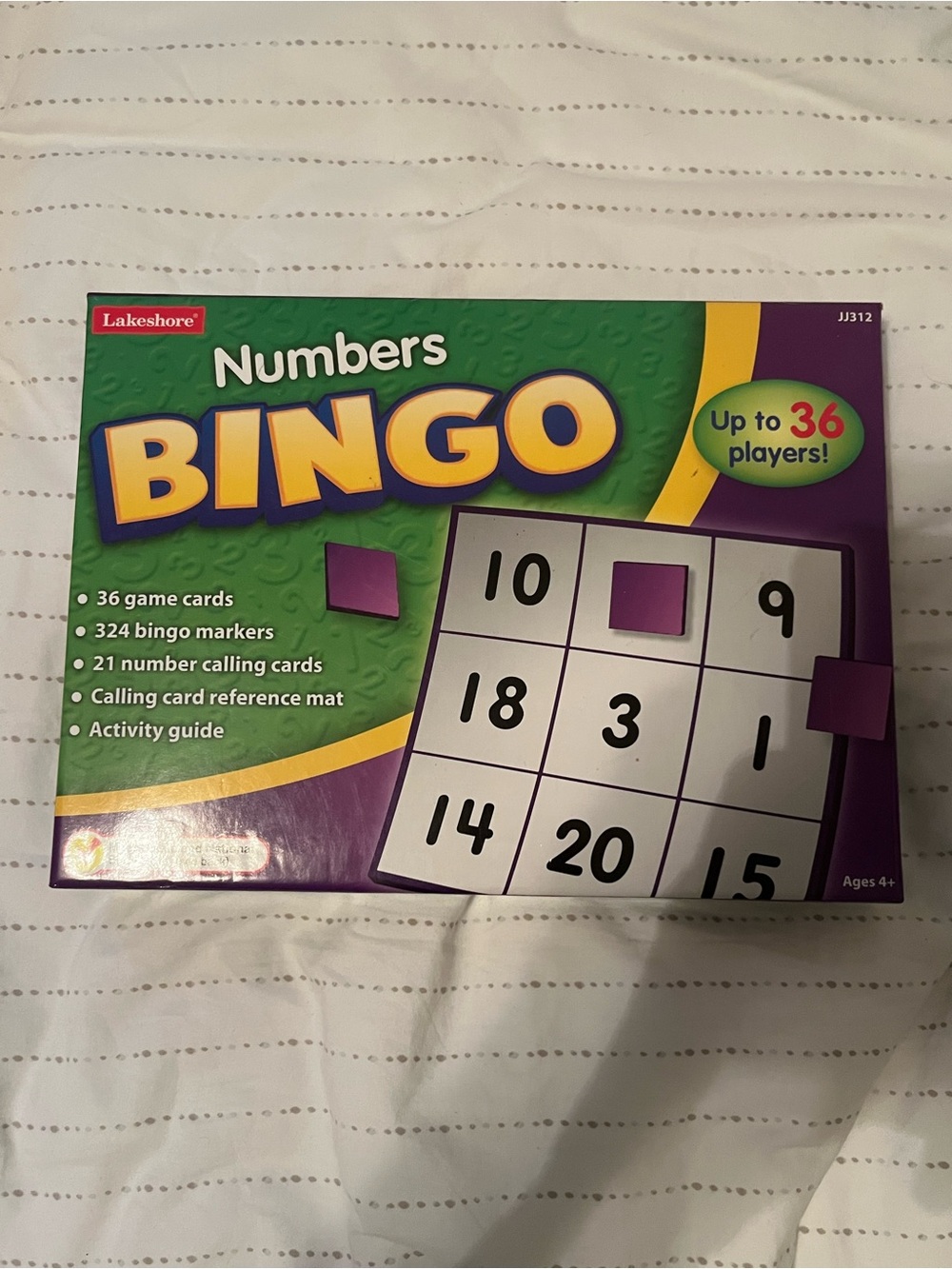Lakeshore Numbers Bingo Game - Purple & Green